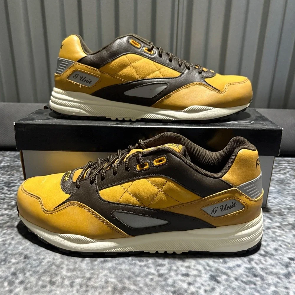 Vintage Reebok G-Unit G6 Runner Shoes 50 Cent Mens Size 10 Sneakers Brown Tan DS